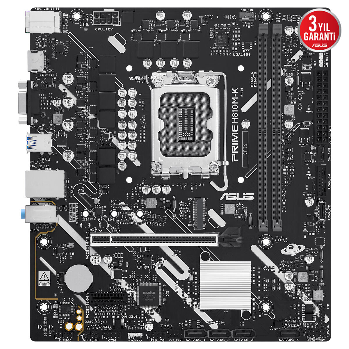 ASUS PRIME H810M-K DDR5 HDMI PCIE 4.0 1851p mATX