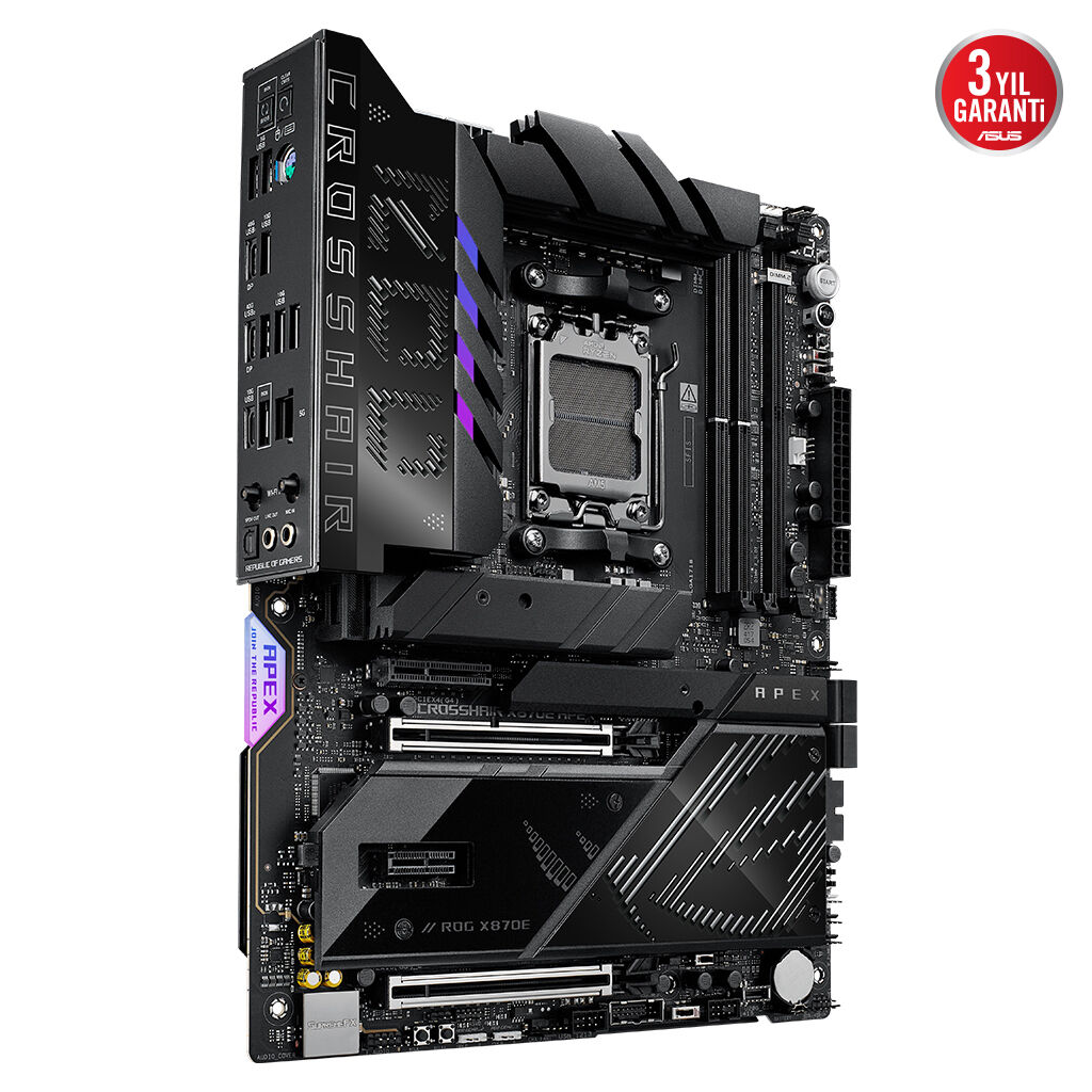 ASUS ROG CROSSHAIR X870E APEX, 2xDDR5, 5xM.2, 2xDP, Type-C, PCIe 5.0, 2xWi-Fi 7, Bluetooth v5.4, AM5 Soket GAMING Anakart