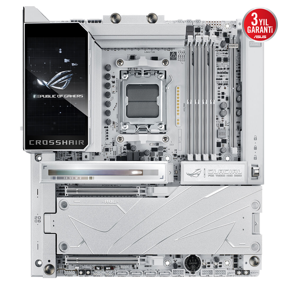 ASUS ROG CROSSHAIR X870E GLACIAL DDR5 DP TYPEC PCIE 5.0 AM5 ATX