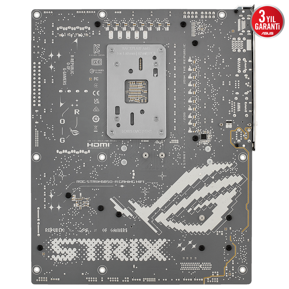 ASUS ROG STRIX B850-A GAMING WIFI7 DDR5 HDMI-DP PCIE 5.0 AM5 ATX BEYAZ