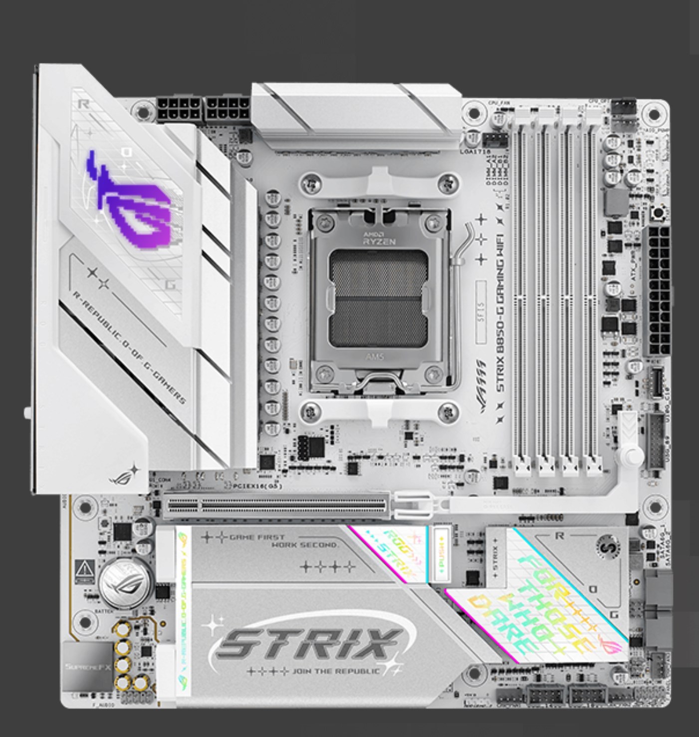ASUS ROG STRIX B850-G GAMING WIFI7 DDR5 HDMI DP PCIE 5.0 AM5 mATX BEYAZ