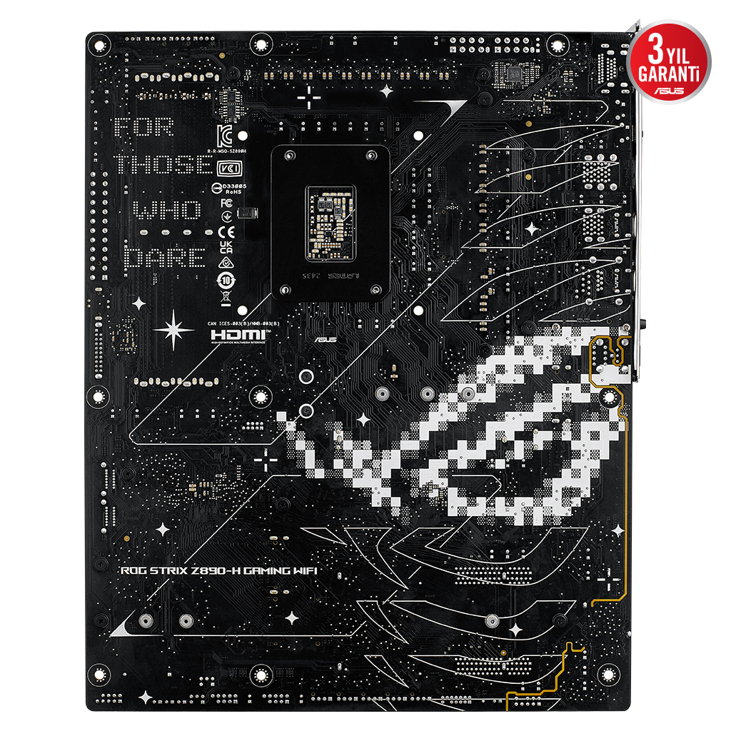 ASUS ROG STRIX Z890-H GAMING WIFI, 9066MHz, 4xDDR5, 4x M.2, HDMI, DP, Type-C, Wi-Fi 7, Bluetooth 5.4, Intel Core Ultra CPU(Seri 2), LGA1851 Soket, Gaming Anakart