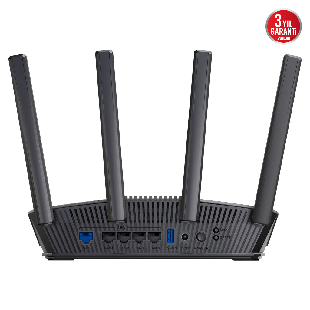 ASUS RT-BE82U, BE6500, 4 Port, 6500Mbps, Dual Band, WİFİ 7, AiMesh, AiProtection Pro, Gigabit Extendable Router