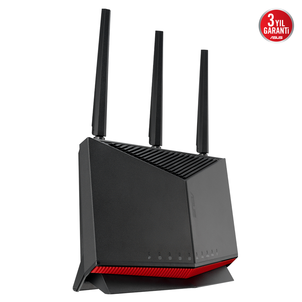 ASUS RT-BE86U, BE6800, 4 Port, 6800Mbps, Dual Band, WİFİ 7, AiMesh, AiProtection Pro, Gigabit Extendable Router