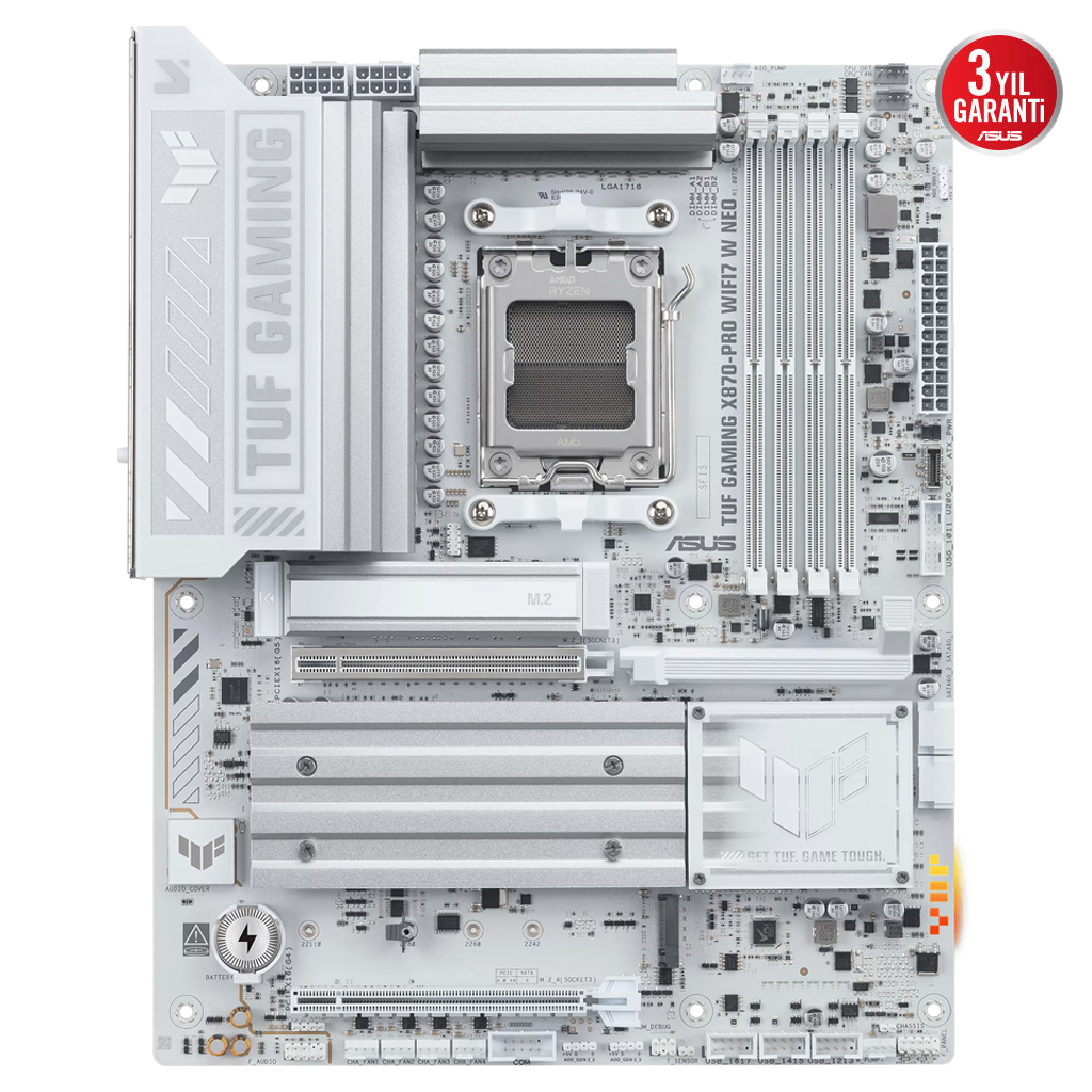 ASUS TUF GAMING B850-PRO WIFI7 W NEO, 4xDDR5, 3x M.2, HDMI, DP, Type-C, Wi-Fi 7, Bluetooth v5.4, AM5 Soket GAMING Anakart