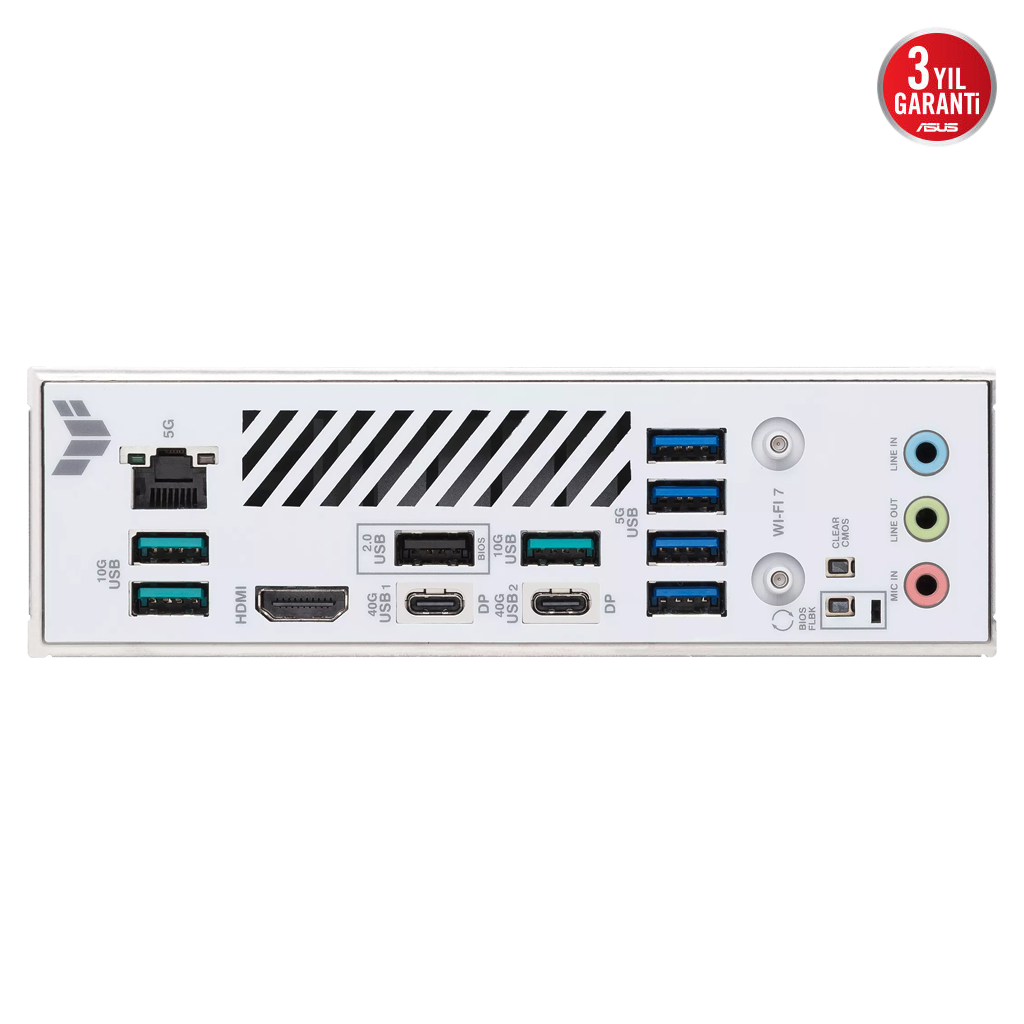 ASUS TUF GAMING B850-PRO WIFI7 W NEO, 4xDDR5, 3x M.2, HDMI, DP, Type-C, Wi-Fi 7, Bluetooth v5.4, AM5 Soket GAMING Anakart