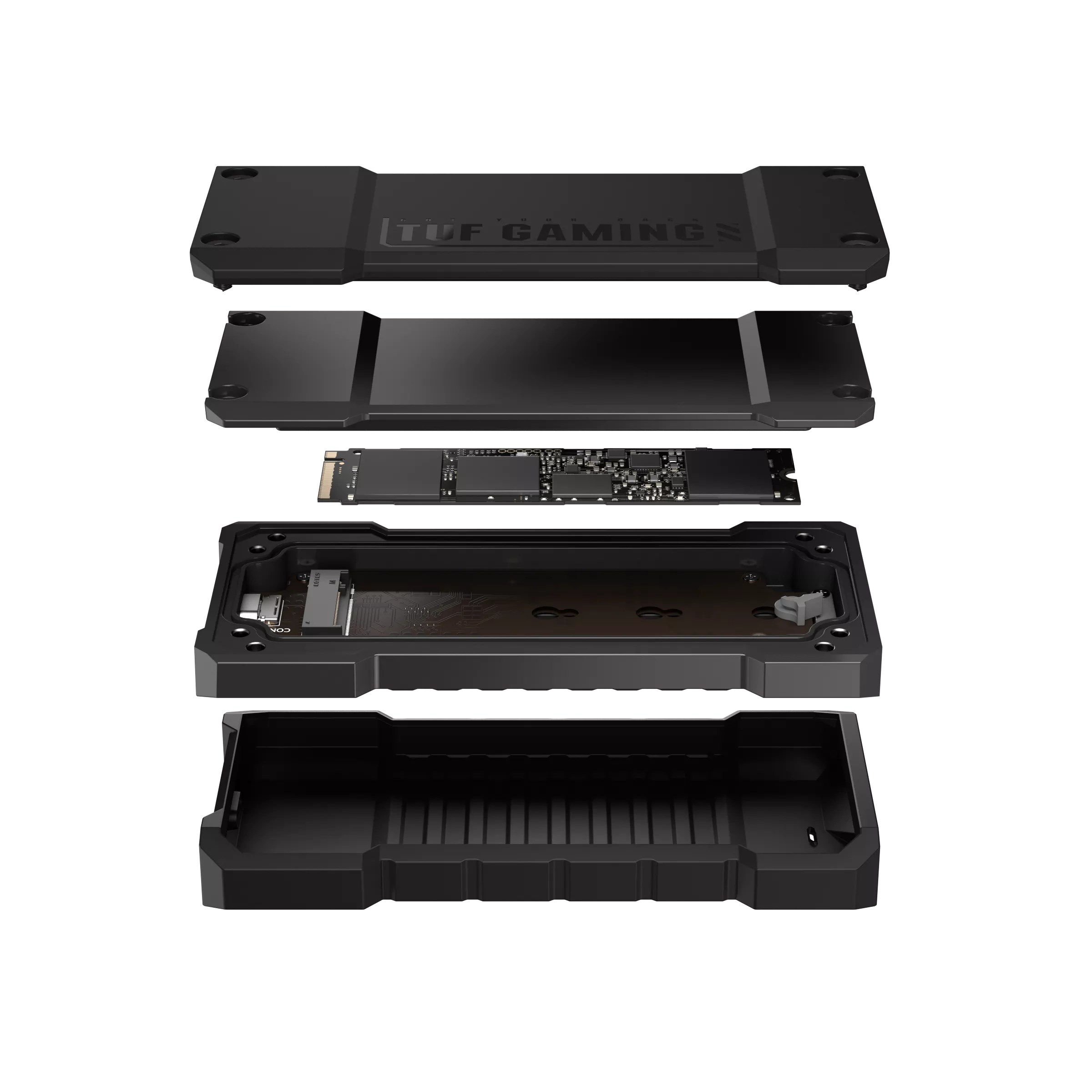 ASUS TUF Gaming A2 M.2 NVMe / SATA SSD Alüminyum IP68 Harici Disk Kutusu (Siyah)