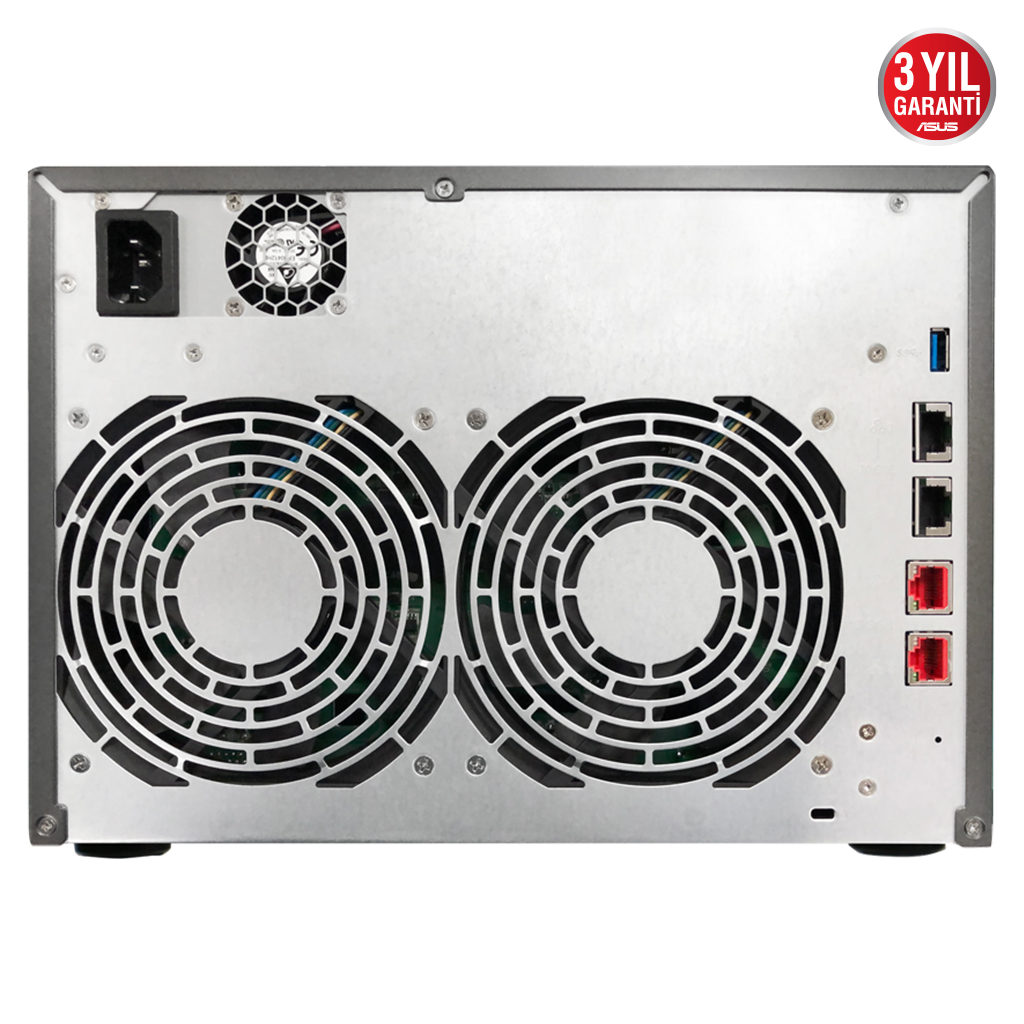 ASUSTOR AS6508T, 8Gb DDR4 Ram, 8 Yuvalı (8x22TB Destek), 2xM.2 NVMe PCI-e, 2x10GbE, 2x2.5GbE Network, 2xUSB 3.2, Tower NAS (Yedekleme) Cihazı