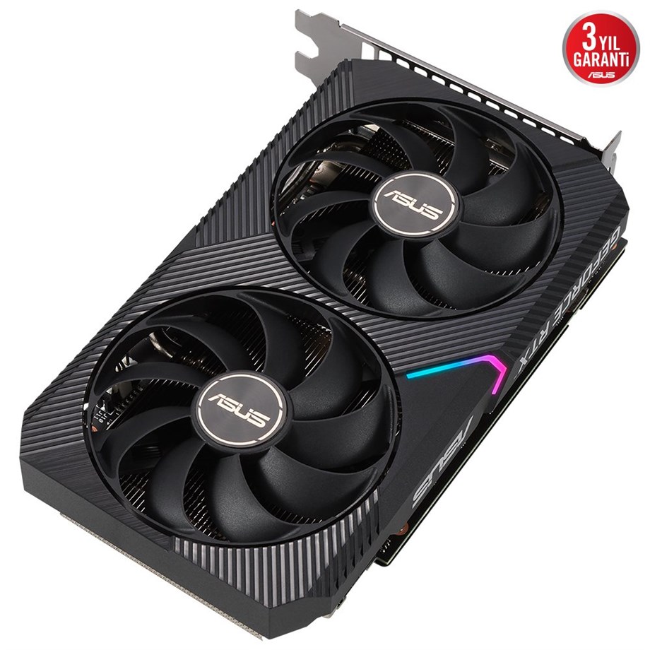 Asus GeForce RTX3050 Dual 8GB GDDR6 128 Bit Ekran Kartı 1852MHz OC (1xHDMI+3xDP) PCI-Express 4.0 RGB