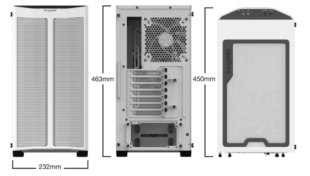 BEQUIET Pure Base 500DX BGW38 Gamin Mid-Tower PC Kasası Beyaz