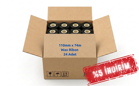 BIFO A410 wax.110mmx74m_out_FKS_24 110mm x 74m OUT Wax Ribon 24lü Koli
