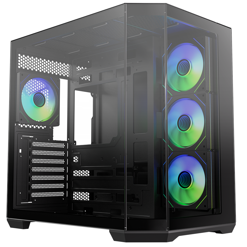BITFENIX 850W 80+ BRONZE Ayna efektli MIRROR T10 Siyah Gaming Mid-Tower PC Kasası