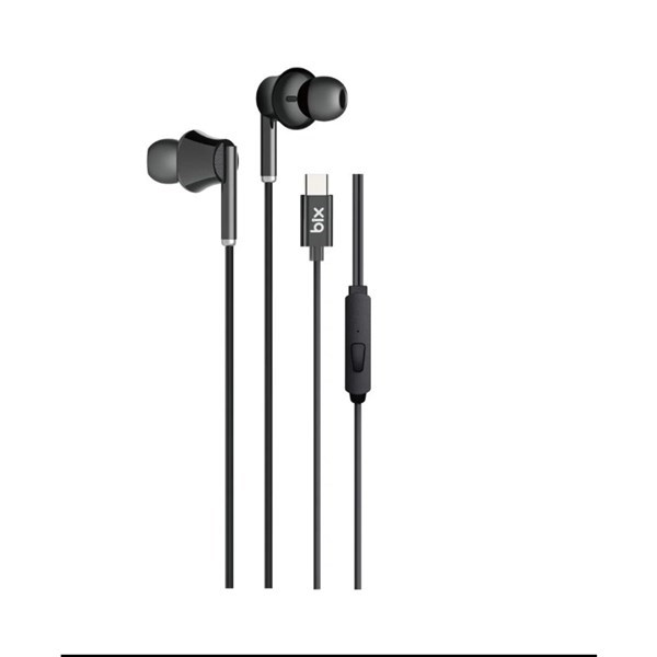 BIX HF01C-BK Type-C Siyah 14MM EXTRA BASS KULAKİÇİ Mikrofonlu Kulaklık