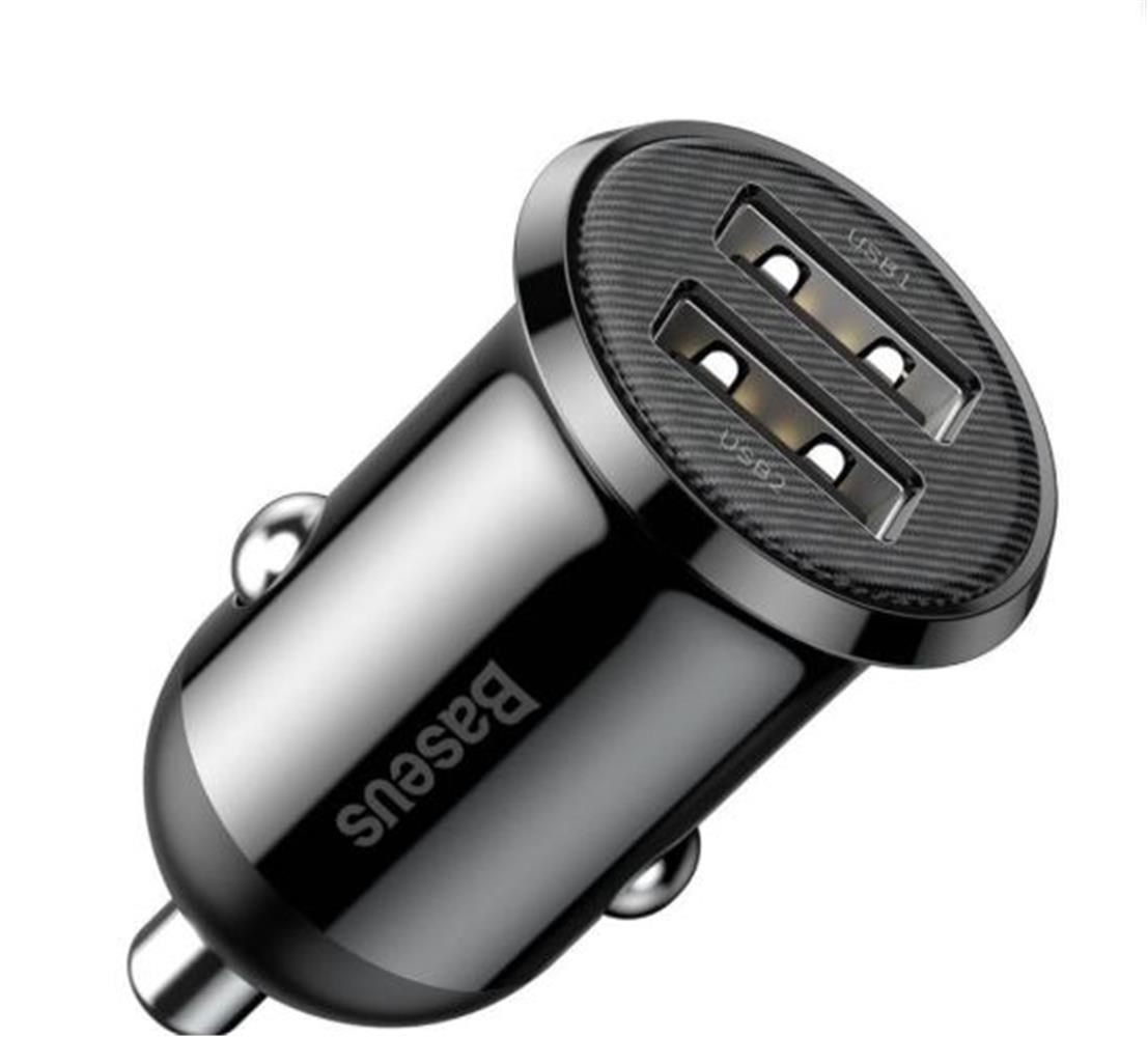 Baseus CCALLP-01 Grain Pro 2xUSB 4.8A Araç Şarj Cihazı-Siyah