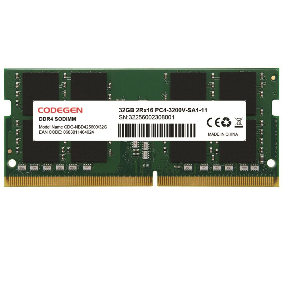 CODEGEN 32GB DDR4 3200MHZ NOTEBOOK RAM VALUE CDG-NBD425600/32G