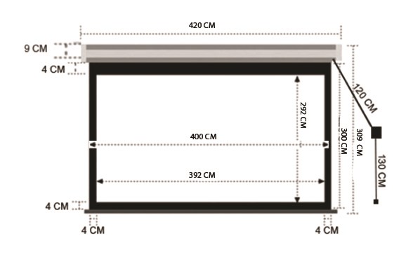 CODEGEN EX-40 400x300 cm Motorlu / Elektrikli Uzaktan Kumandalı Projeksiyon Perdesi