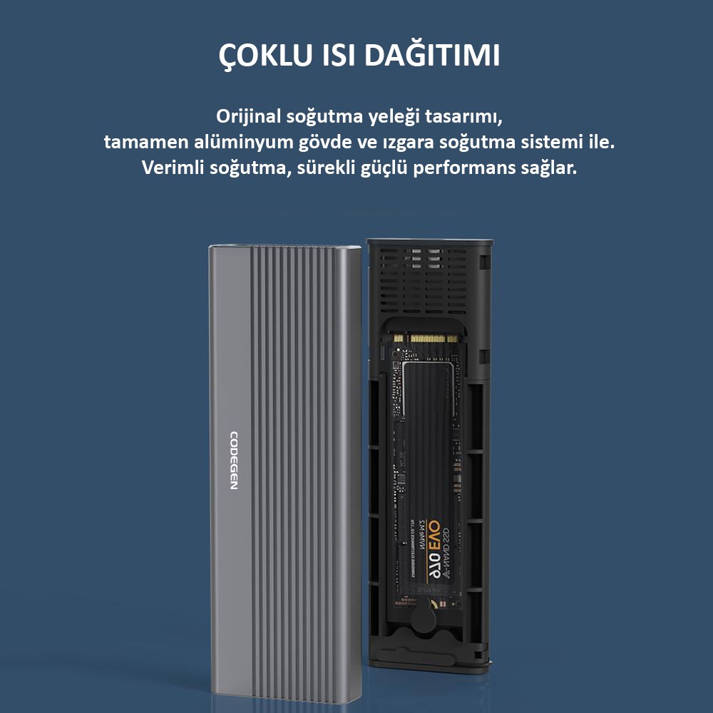 CODEGEN Type C USB 3.1 NVME M2 SSD 10Gbps Alüminyum Disk Kutusu (CDG-SSD-40BC)