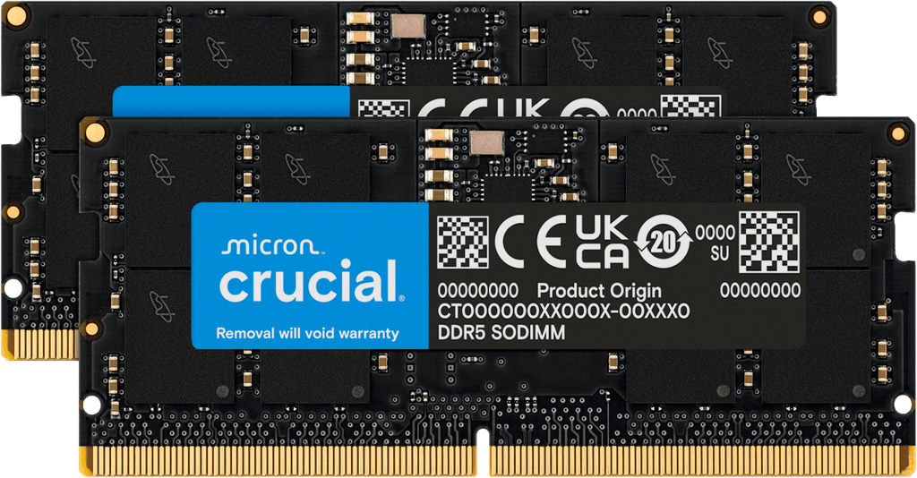 CRUCIAL 96GB (2X 48GB) DDR5 5600MHZ NOTEBOOK RAM VALUE CT2K48G56C46S5