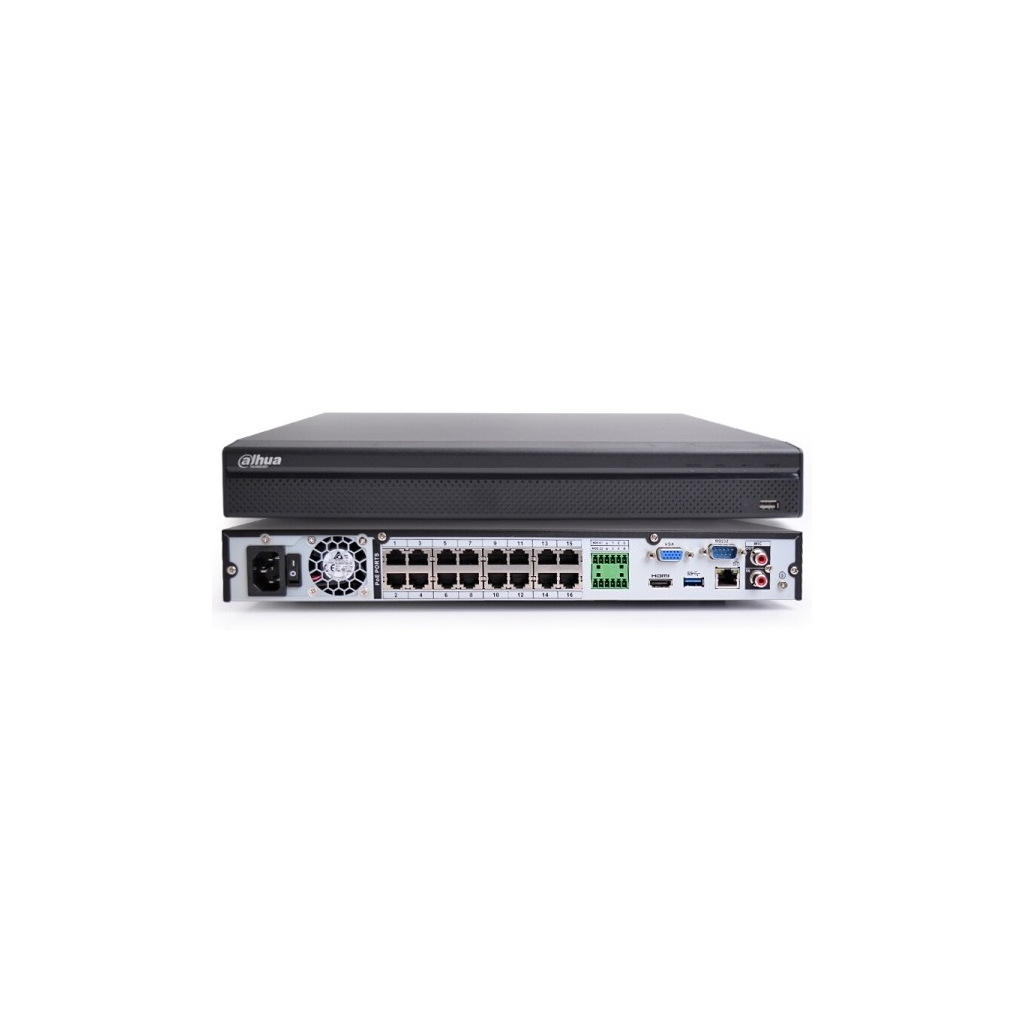DAHUA  NVR4216-16P-4KS3, 16Kanal PoE, 8Mpix, H265+, 2 HDD Desteği, 1080P Kayıt, 240Mbps Bant Genişliği, NVR