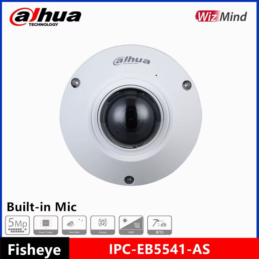 DAHUA 5MP Fisheye 1.4mm IP Kamera Sesli IP67,IK10 DH-IPC-EB5541-AS