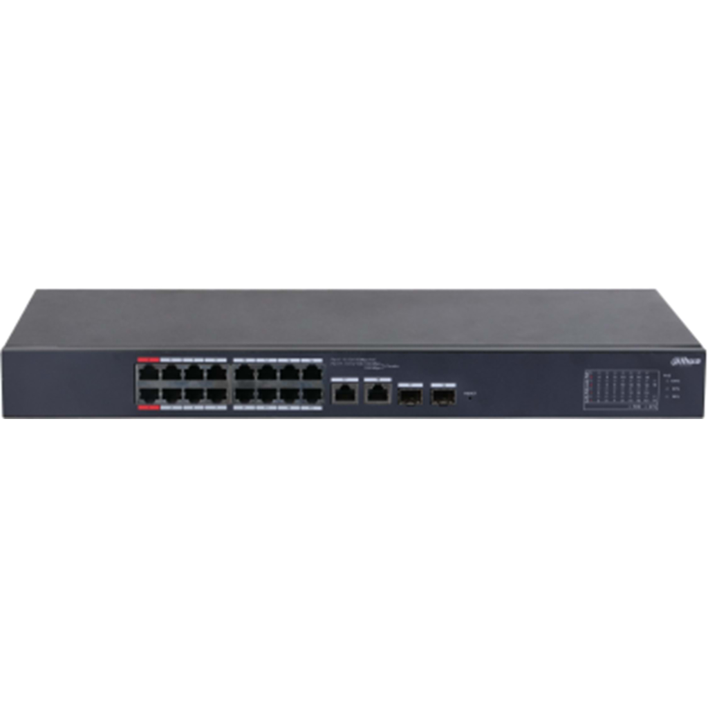 DAHUA CS4218-16ET-240, 16Port, Megabit, PoE 240W, 2 Port SFP Gigabit Combo, Cloud Yönetilebilir, Switch