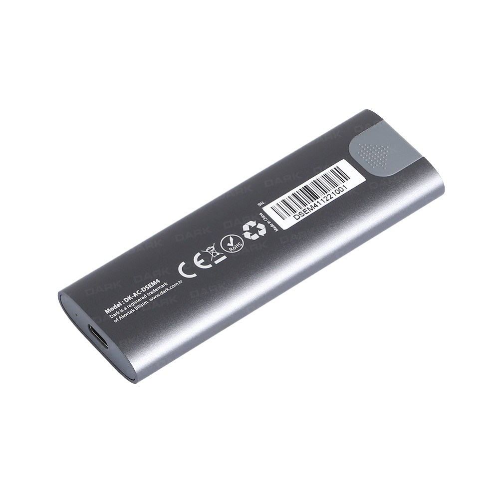 DARK Type-C DK-AC-DSEM4 NVMe M2 Alüminyum Harddisk Kutusu Siyah