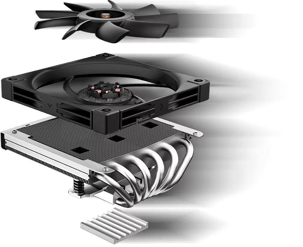 DEEPCOOL AN600 Düşük Profil (Low Profile) 6 Isı Borulu 120mm Slim PWM AM5-1851p Hava Soğutmalı İşlemci Fanı