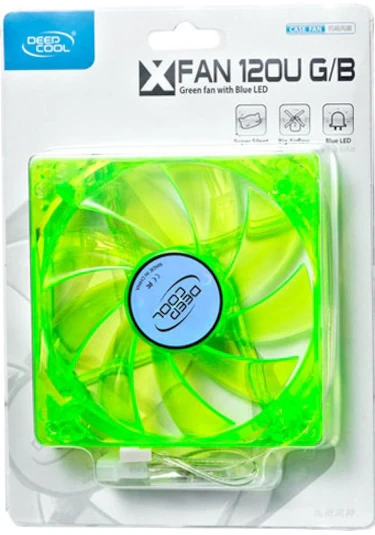 DEEPCOOL XFAN 120G/B Yeşil Şeffaf Gövde Mavi LEDli 120mm Kasa Fanı