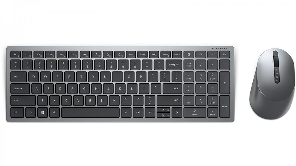 DELL Q TR KM7120W 580-AIWJ Çoklu Cihaz Kablosuz Titanyum Gri Klavye Mouse Set