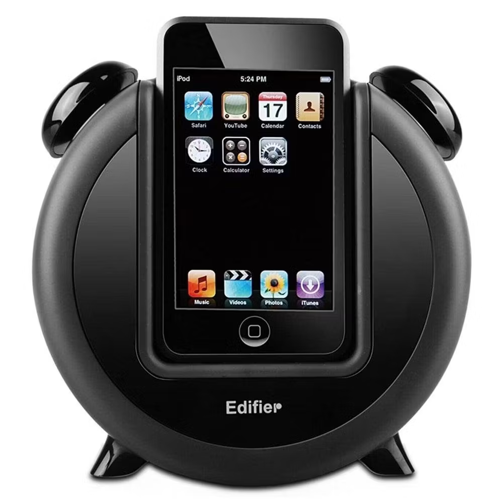 EDIFIER Image Series IF200 Plus 6W RMS Retro Çalar Saat Tasarımlı Hoparlör Siyah