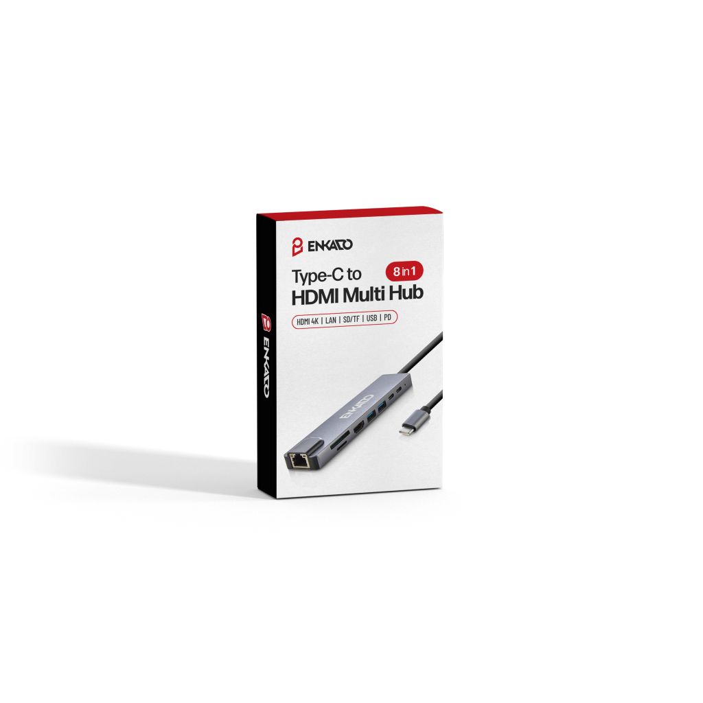 ENKADO EKD-TP42, Type-C to To HDMI, 2PD, 2 USB 2.0 HDMI 4K + SD/TF, Ethernet 100mbs Multi· Hub