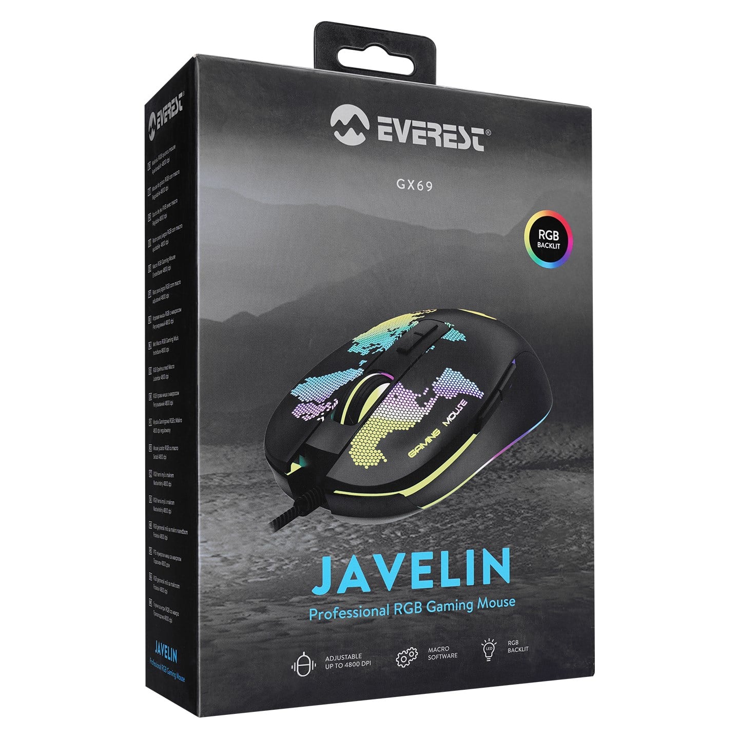 EVEREST GX69 Kablolu USB Siyah Gaming Mouse