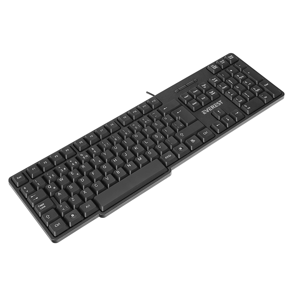 EVEREST KB-517U, USB Kablolu, Türkçe Q,  Standart Klavye (Siyah)