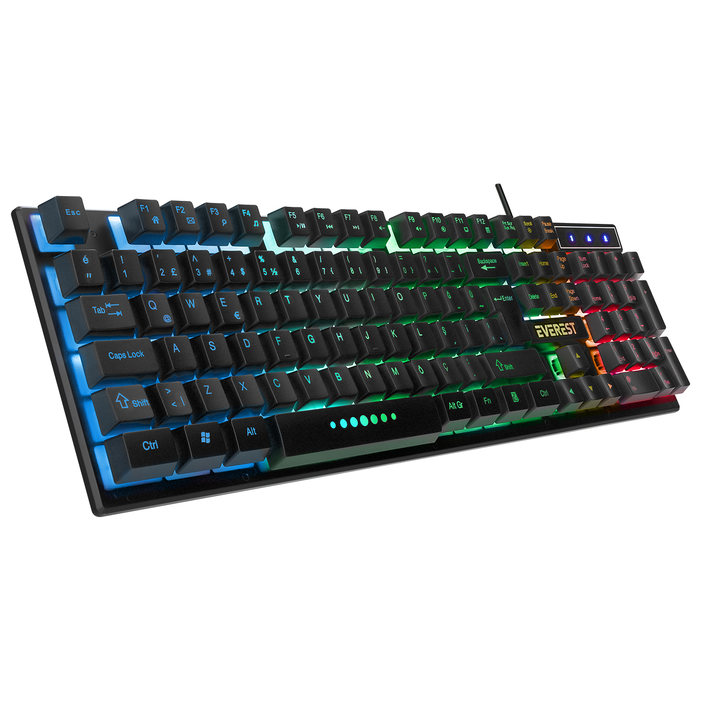 EVEREST KM-198 Kablolu USB Q Trk Siyah Gaming Klavye - Mouse Set