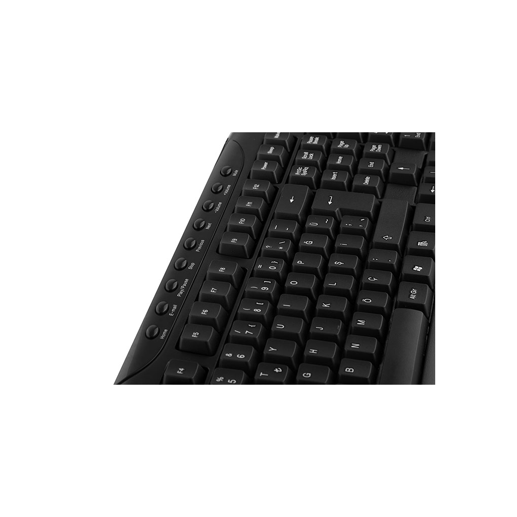 EVEREST UN-795, Siyah, Multimedya Türkçe Q, USB Kablolu, Klavye Mouse Set