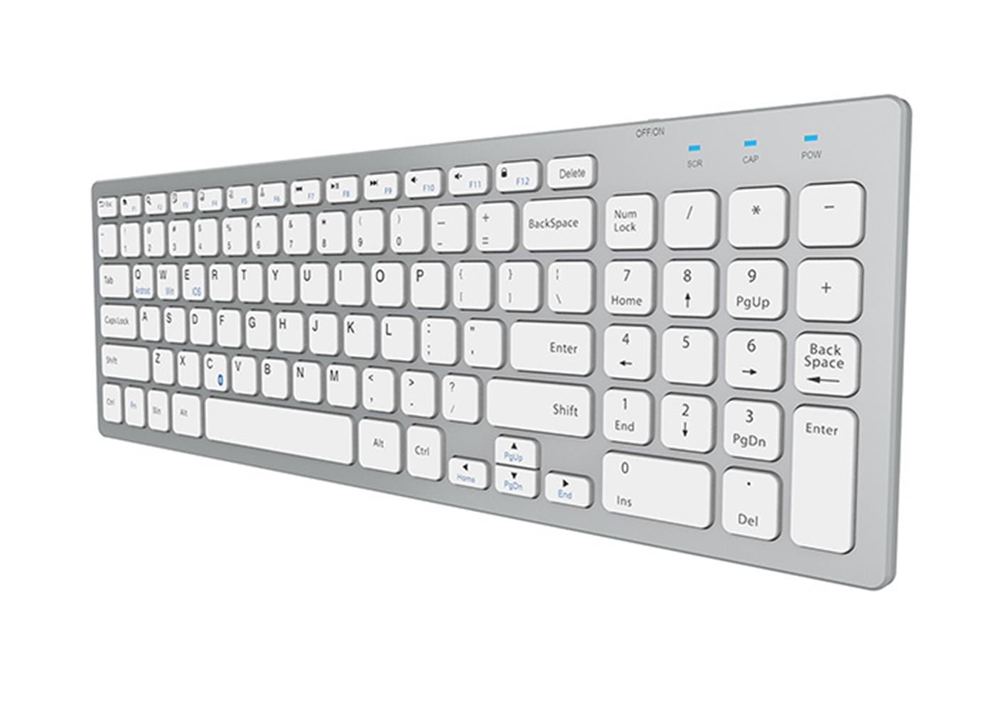 Everest KB-80W Beyaz-Gümüş 2.4Ghz Ultra İnce Q Mac-Win-Android-Ios Uyumlu Kablosuz Klavye