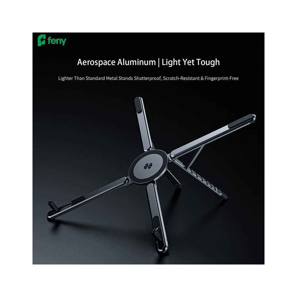FENY FN-MS10, Magsafe, Dönebilen, Ayarlanabilir, Taşınabilir, Katlanır, Telefon-Tablet-Notebook Uyumlu, Yükseklik Ayarlı, Alüminyum Stand