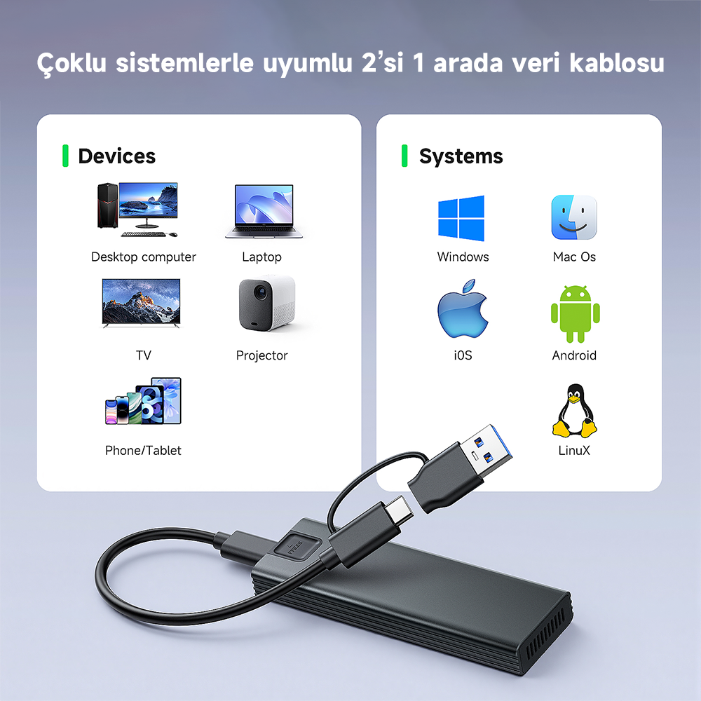 FRISBY FHC-M2315 Type-C USB 3.1 - M.2 NVMe PCIe SSD Alüminyum Disk Kutusu