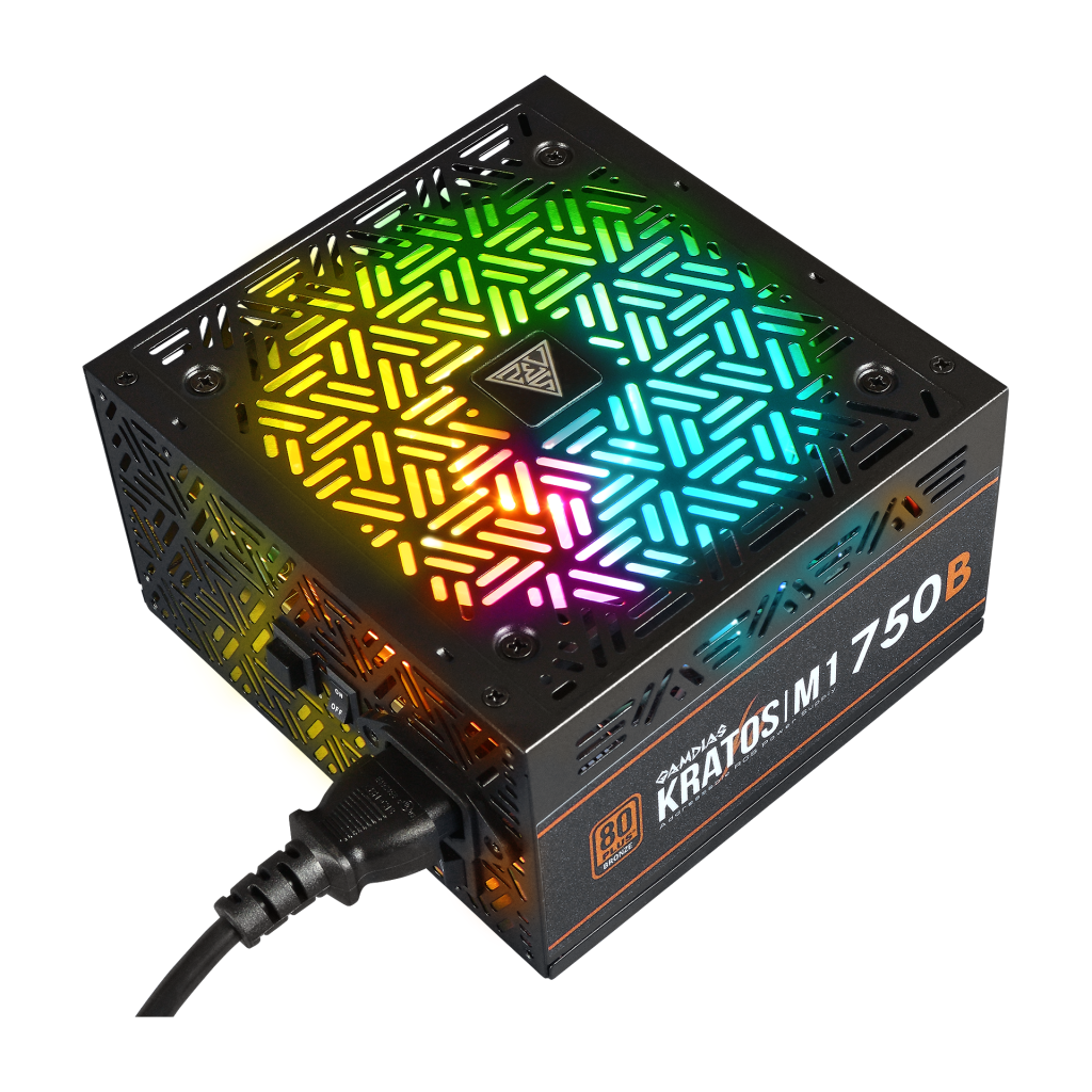 GAMDIAS 750W 80+ BRONZE KRATOS M1-750B 12cm RGB Fanlı Power Supply