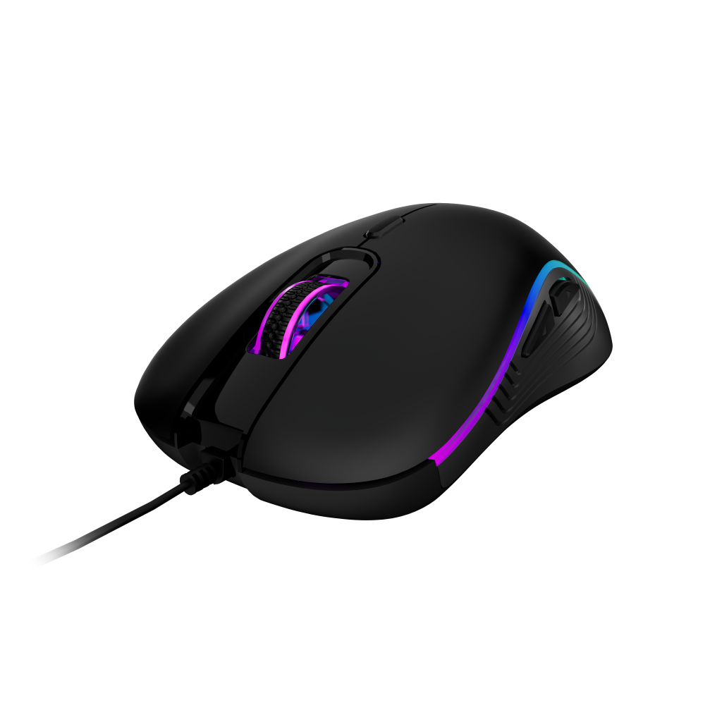 GAMDIAS AURA GS3, Çok Renkli Aydınlatma,  USB Kablolu, 6 Programlanabilir Buton, Gaming Mouse, 3.600 DPI, Siyah