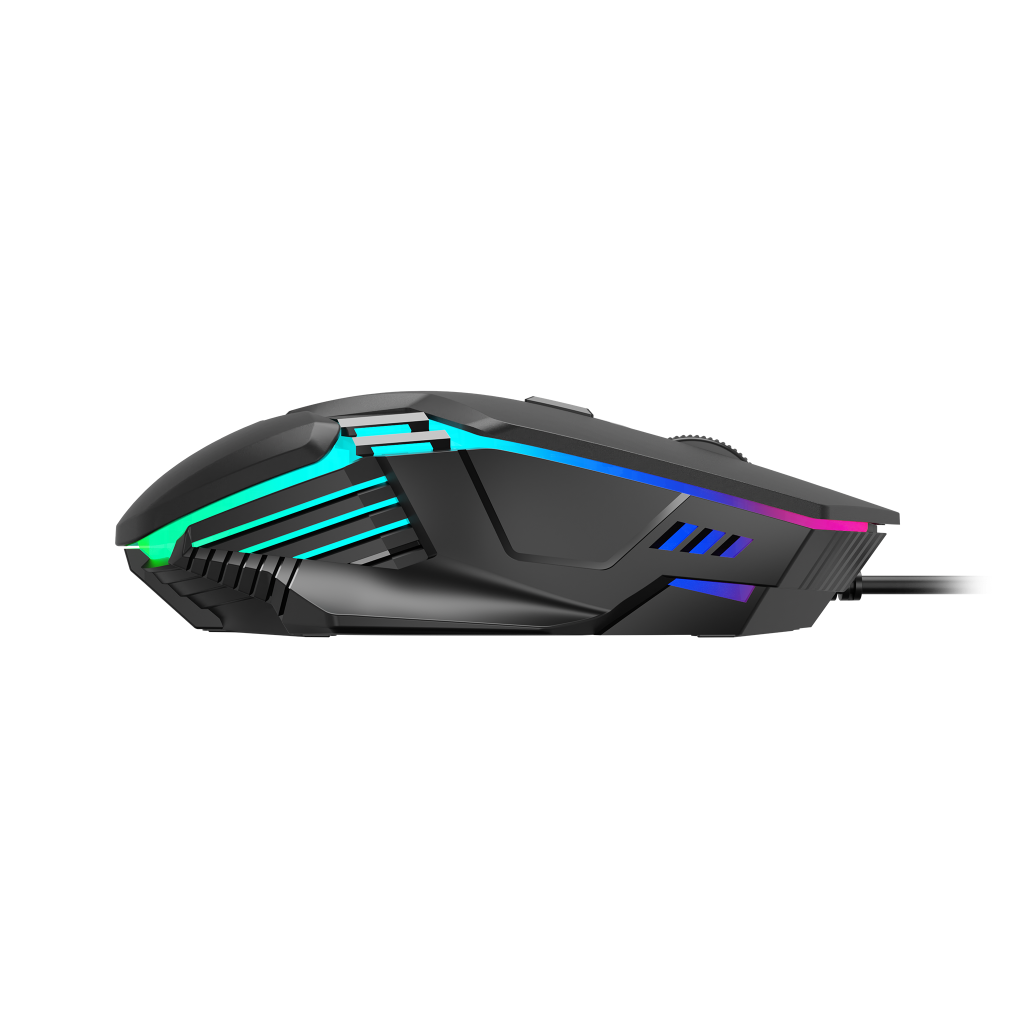 GAMDIAS AURA GS4, Çok Renkli Aydınlatma,  USB Kablolu, 6 Programlanabilir Buton, Gaming Mouse, 3.600 DPI, Siyah
