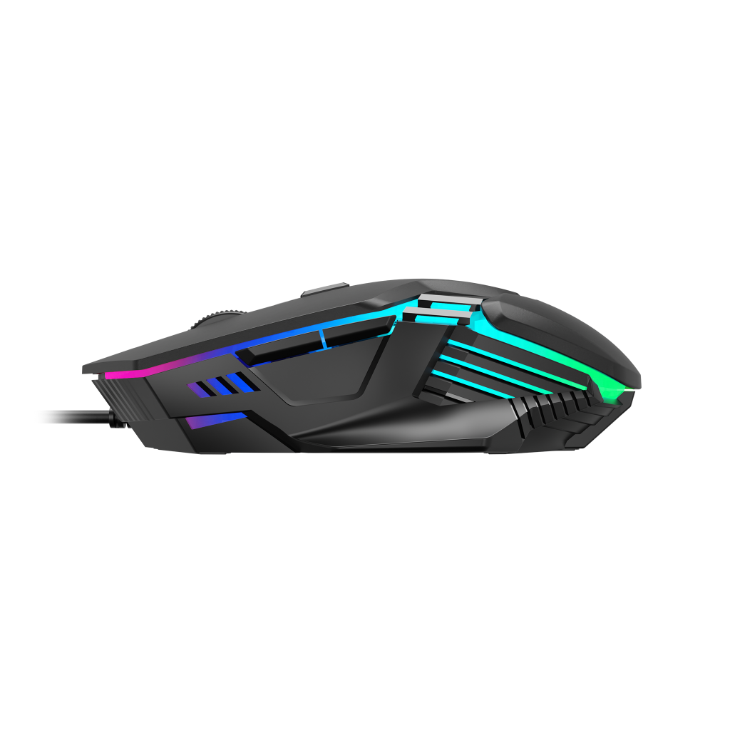 GAMDIAS AURA GS4, Çok Renkli Aydınlatma,  USB Kablolu, 6 Programlanabilir Buton, Gaming Mouse, 3.600 DPI, Siyah