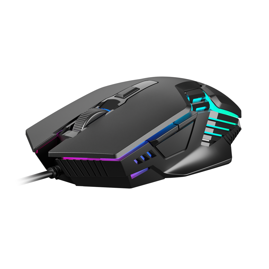 GAMDIAS AURA GS4, Çok Renkli Aydınlatma,  USB Kablolu, 6 Programlanabilir Buton, Gaming Mouse, 3.600 DPI, Siyah