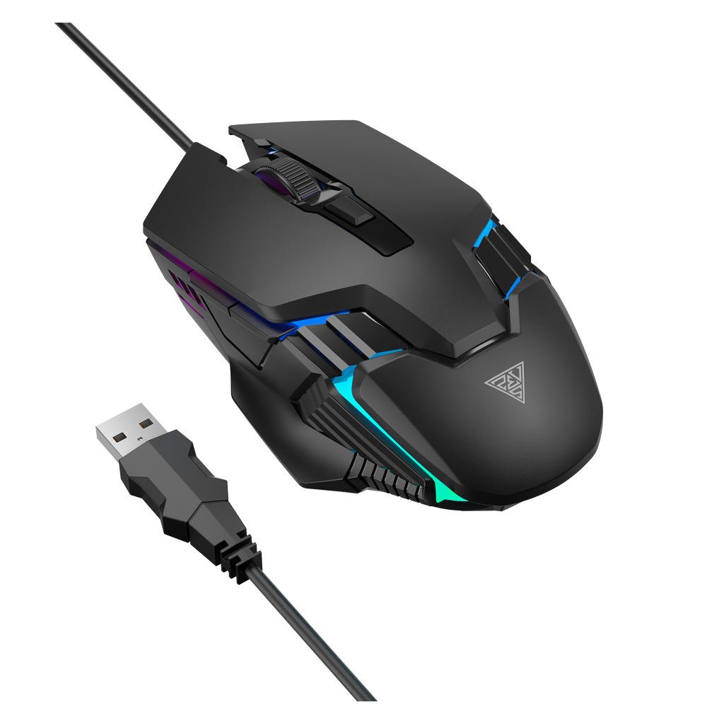 GAMDIAS AURA GS4, Çok Renkli Aydınlatma,  USB Kablolu, 6 Programlanabilir Buton, Gaming Mouse, 3.600 DPI, Siyah