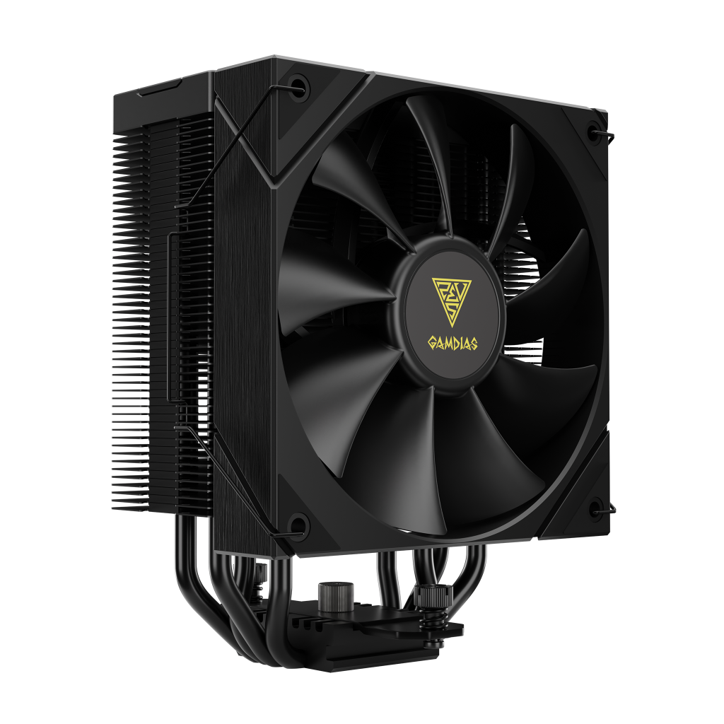 GAMDIAS BOREAS E2-410, Black Edition, 120mm, CPU Kule Tipi Hava Soğutma, Doğrudan Temas Teknolojisine Sahip 4 adet Gelişmiş Bakır Isı Borusu (AMD AM4-AM5 ve INTEL Tüm işlemciler ile uyumlu)
