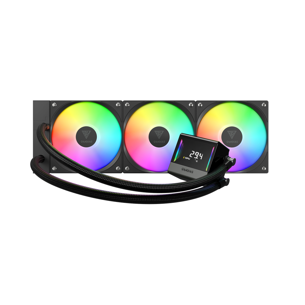 GAMDIAS CHIONE E4-360, 360mm, ARGB, 3 Fanlı, Dijital Ekran, CPU Sıvı Soğutma