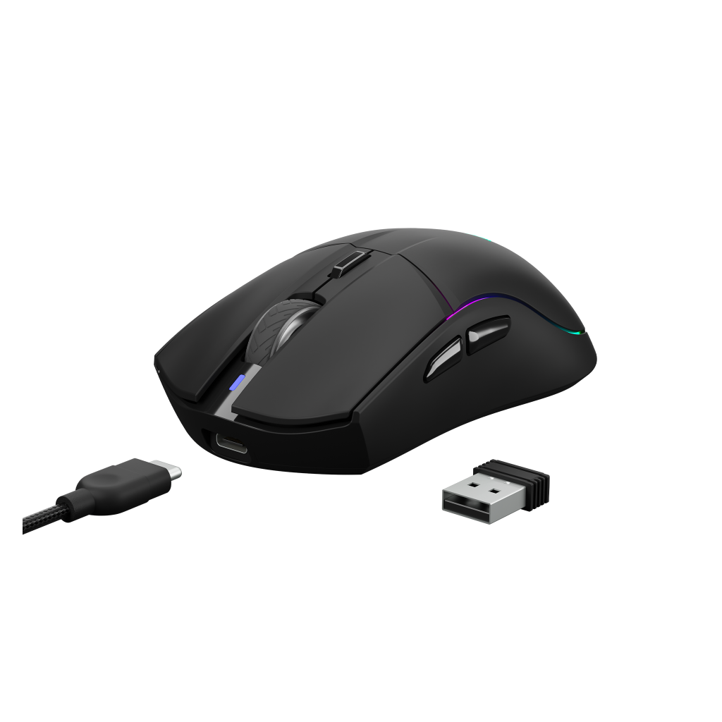 GAMDIAS HADES M3, RGB Aydınlatma, 2.4Ghz ve Bluetooth Kablosuz, 7 Programlanabilir Buton, Şarj Edilebilir, Type-C, Gaming Mouse, 10.000 DPI, Siyah