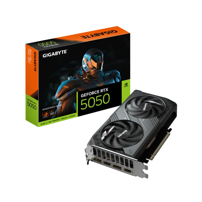 GIGABYTE 8GB RTX5050 WINDFORCE 2 GV-N5050WF2OC-8GD GDDR6 HDMI-DP PCIE 5.0