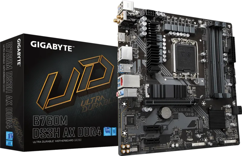 GIGABYTE B760M DS3H AX WIFI6E DDR4 HDMI TYPE-C DP PCIE 4.0 1700p mATX