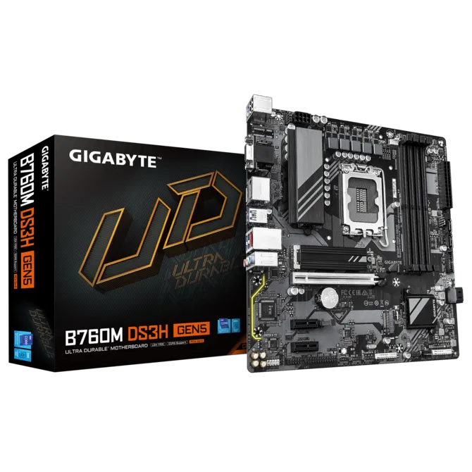 GIGABYTE B760M DS3H GEN5 DDR5 HDMI-DP TYPEC PCIE 4.0 1700p mATX